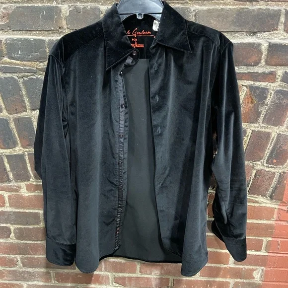 Black Velvet button down long sleeve shirt men’s size small